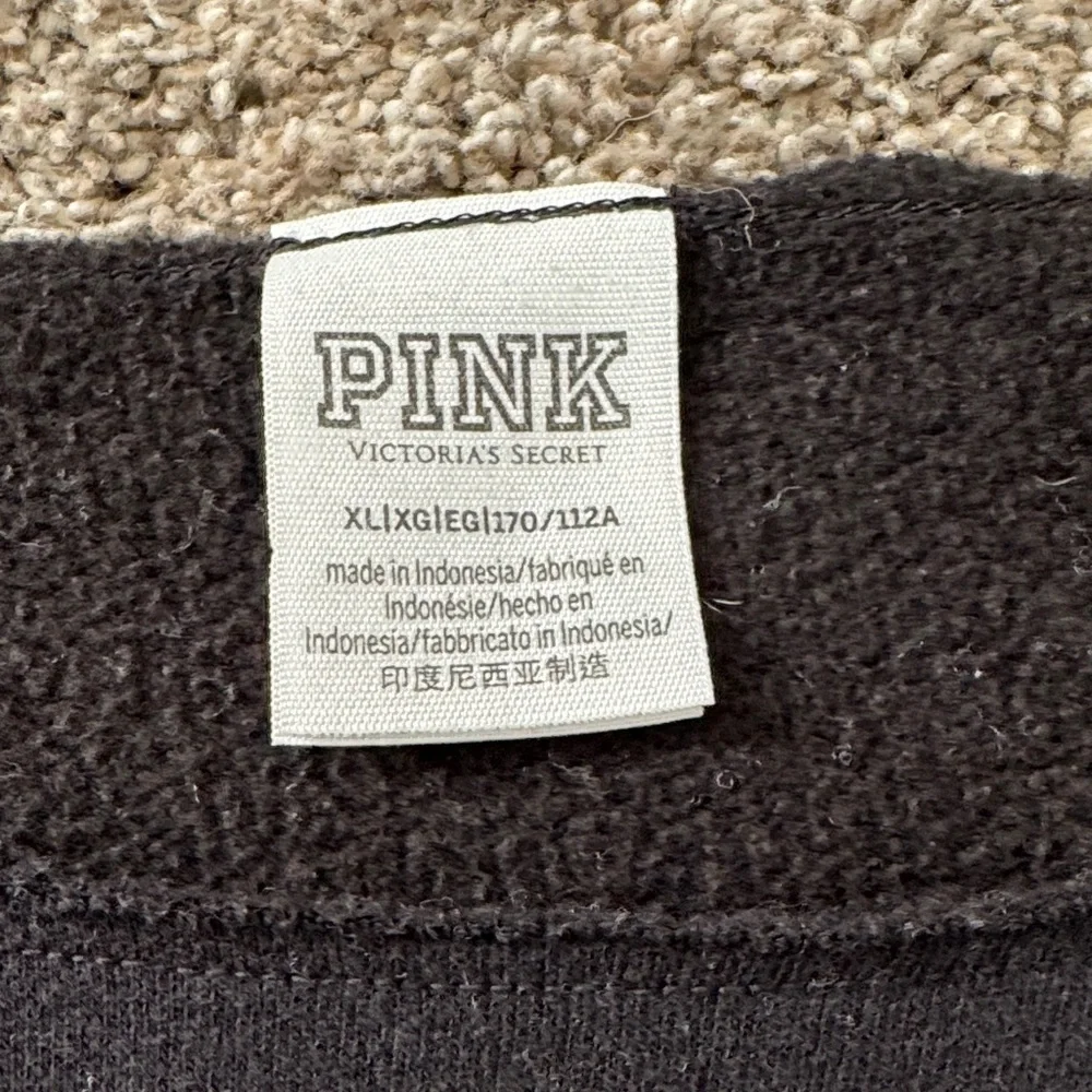 PINK Victoria's Secret Black Sweatshirt with White Logo - Picture 2 of 4